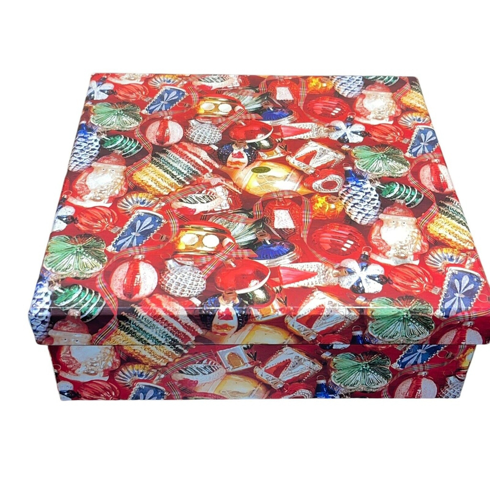Vintage Decoupage Christmas Tree Ornaments Box Set Of 9 Large Ball Ornaments EUC - Picture 5 of 10
